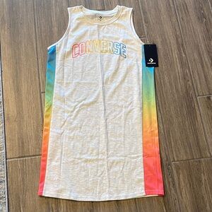 Converse Kids' Gray Tank Top with Rainbow Sides